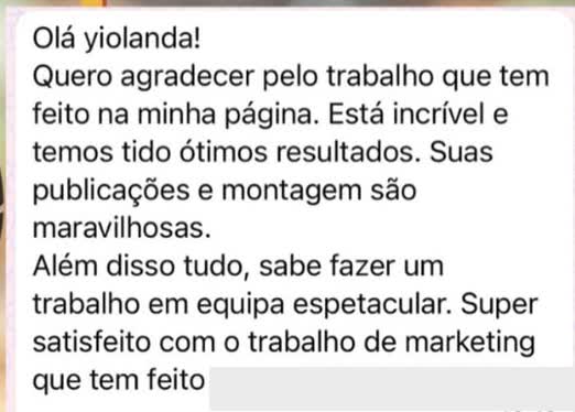 Testemunho de cliente por WhatsApp
